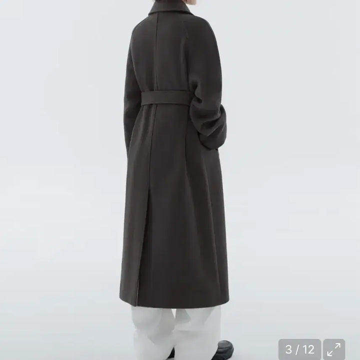 [BUNJANG] Musinsa Standard Women Cashmere Blend Balmacaan Robe Coat / 무신사 스탠다드우먼 우먼즈 캐시미어 블렌드 발마칸 로브 코트 건메탈