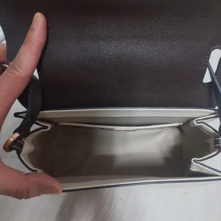 [BUNJANG] Couronne Ally Crossbody Bag / 쿠론 앨리. 크로스백. 다크브라운+아이보리