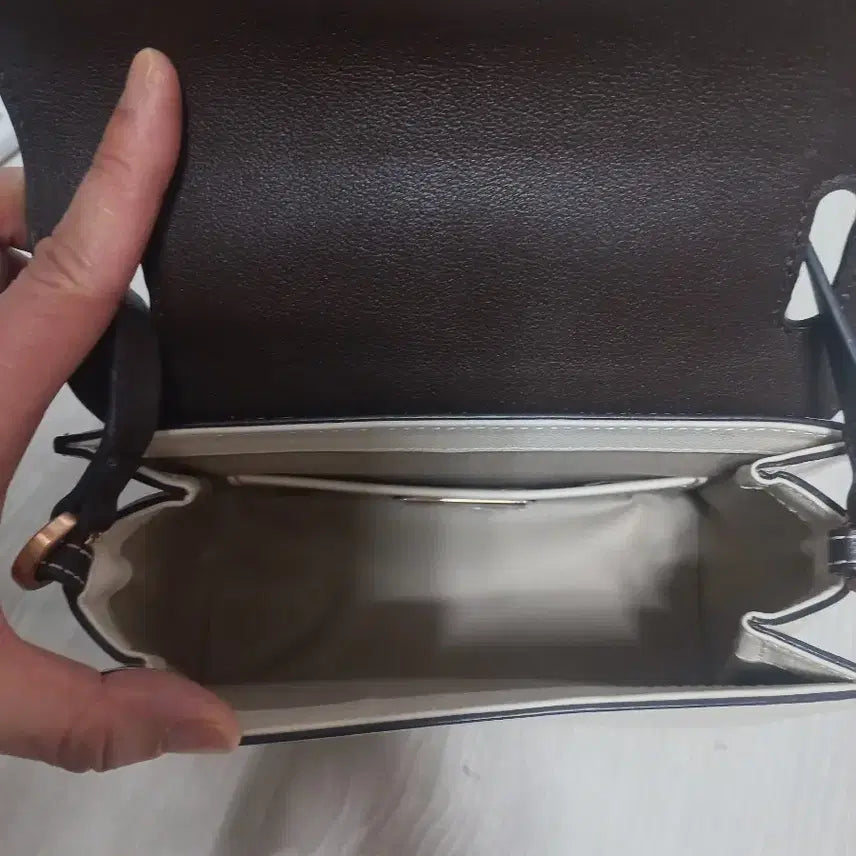 [BUNJANG] Couronne Ally Crossbody Bag / 쿠론 앨리. 크로스백. 다크브라운+아이보리