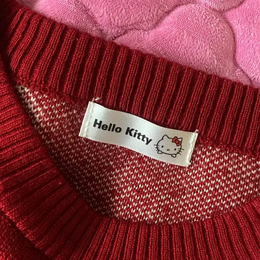 [BUNJANG] Sanrio Hello Kitty Vintage Knit Sweater / 일본빈티지 헬로키티 니트 하구미 카모메산장 지구네 산리오 모리노가토