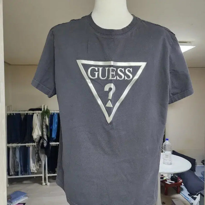 [BUNJANG] Guess Charcoal Logo T-shirt / 게스 남성 반팔 티셔츠