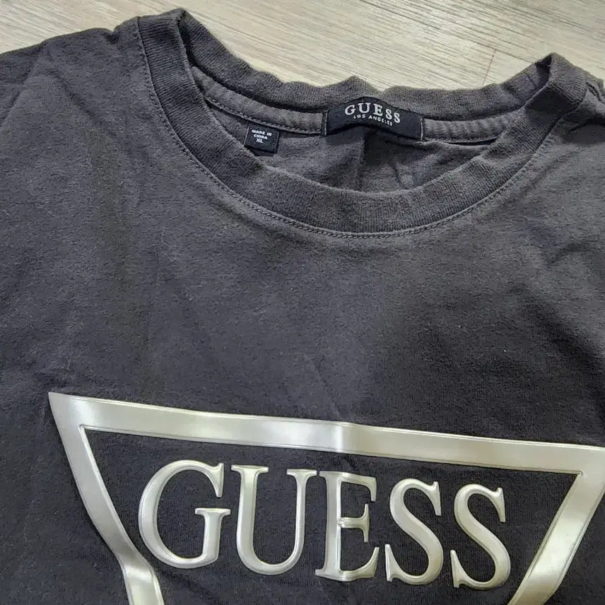 [BUNJANG] Guess Charcoal Logo T-shirt / 게스 남성 반팔 티셔츠