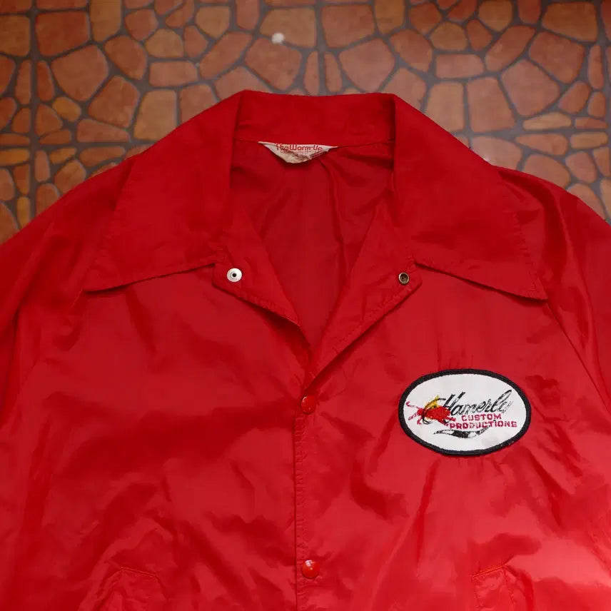 [BUNJANG] Vintage 80s The Warm-Up Nylon Coach Jacket / [L] 빈티지 80s 나일론 코치자켓 Coach Jacket 커스텀 패치