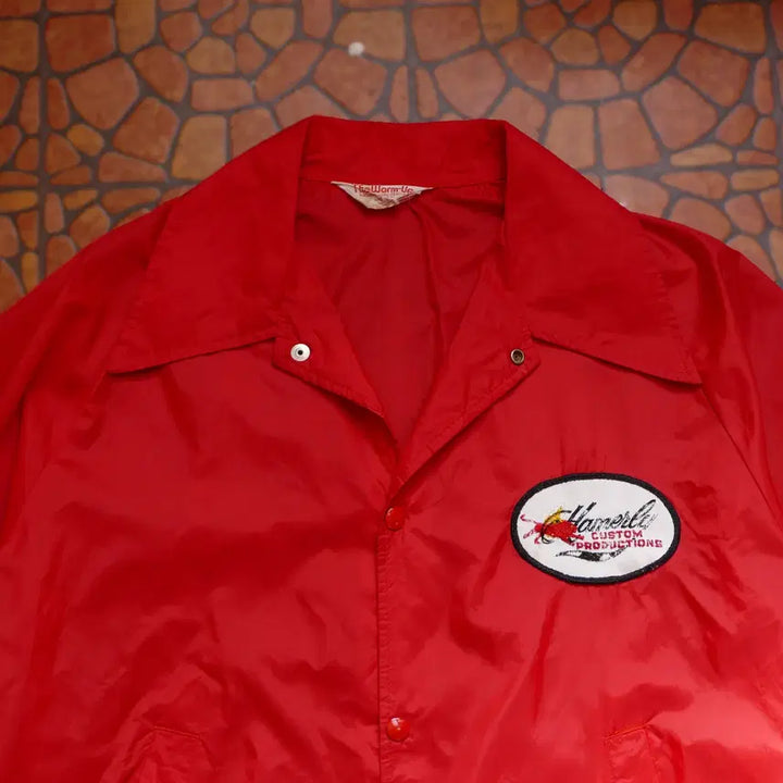 [BUNJANG] Vintage 80s The Warm-Up Nylon Coach Jacket / [L] 빈티지 80s 나일론 코치자켓 Coach Jacket 커스텀 패치