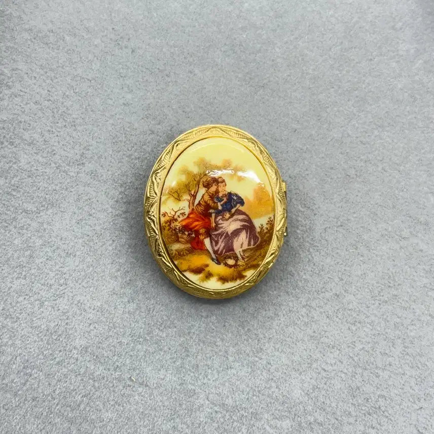 [BUNJANG] Vintage Miniature Painting Brooch / 빈티지 미니 페인팅 배찌(브로치)