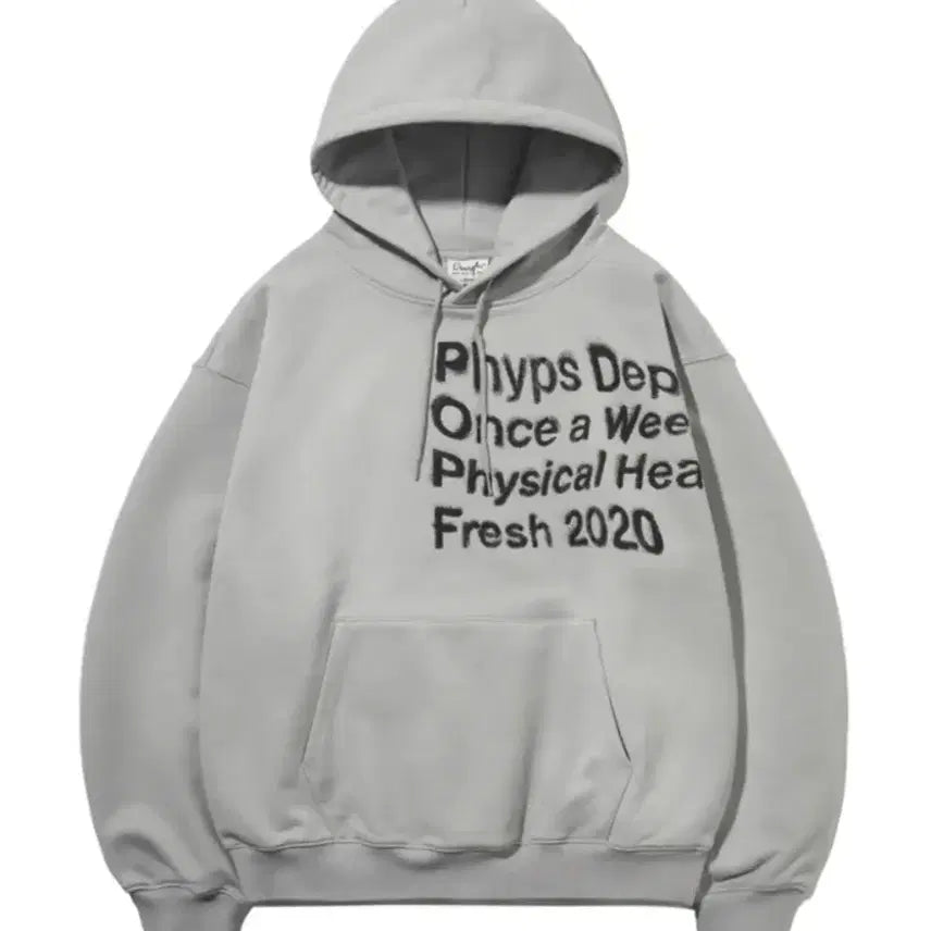 [BUNJANG] Physical Department Oversized Typo Spray Dyed Hoodie - Gray / 피지컬디파트먼트 오버 타이포 스프레이 다잉 후드_그레이