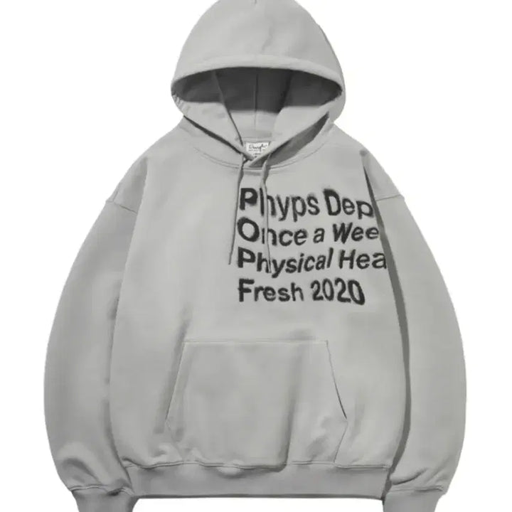 [BUNJANG] Physical Department Oversized Typo Spray Dyed Hoodie - Gray / 피지컬디파트먼트 오버 타이포 스프레이 다잉 후드_그레이