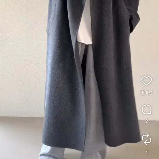 [BUNJANG] Jjoyshowroom Gray Long Coat / 쪼이쇼룸 그레이 롱코트제작