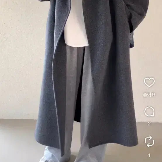 [BUNJANG] Jjoyshowroom Gray Long Coat / 쪼이쇼룸 그레이 롱코트제작