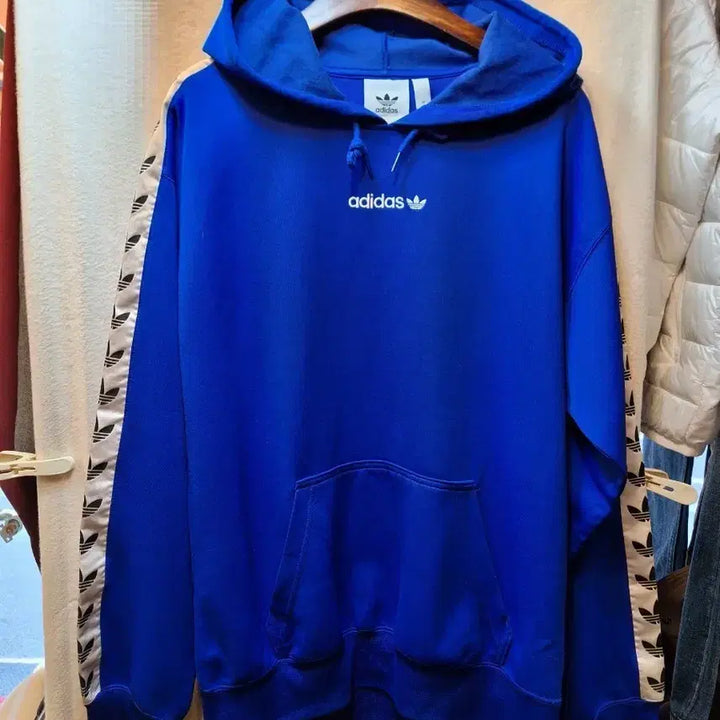 [BUNJANG] Adidas Blue Hoodie / 아디다스 삼선 블루 후드티