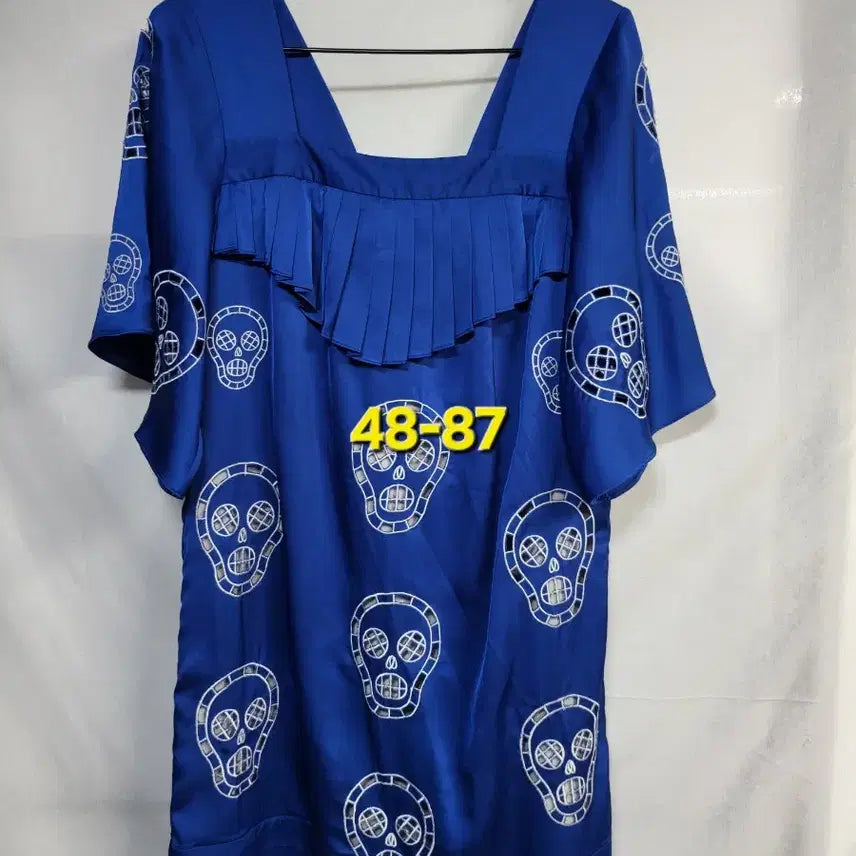 [BUNJANG] Vintage Blue Skull Dress / 블루 스컬 원피스 48-87