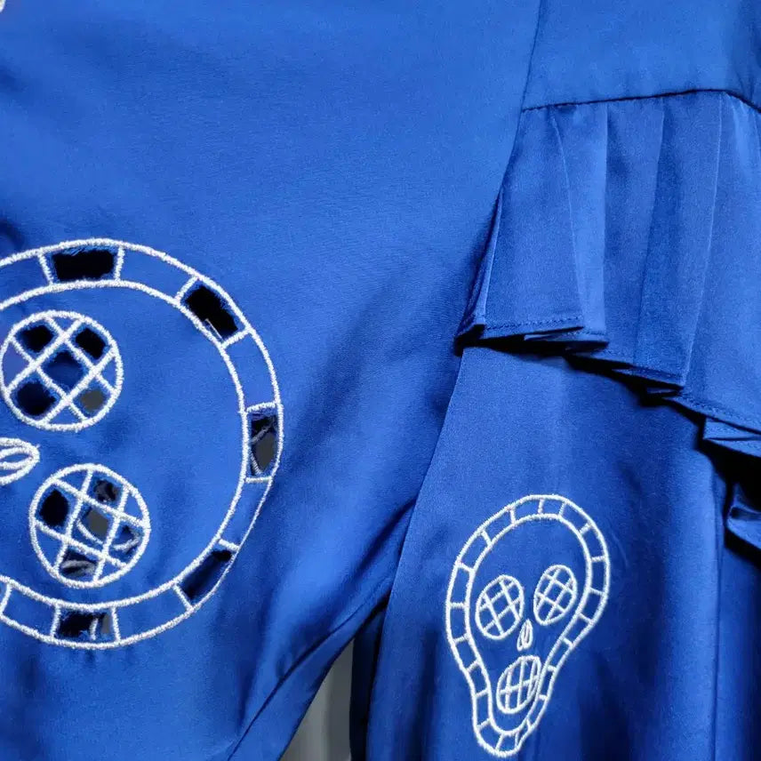 [BUNJANG] Vintage Blue Skull Dress / 블루 스컬 원피스 48-87