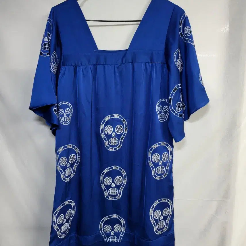 [BUNJANG] Vintage Blue Skull Dress / 블루 스컬 원피스 48-87
