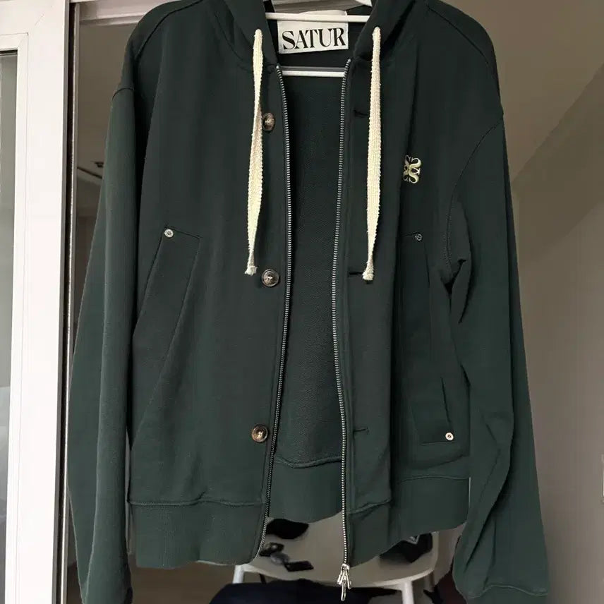 [BUNJANG] Setter Theo Hooded Zip-up Jacket (Deep Green) - Size M / 세터 테오 후드 집업 M 딥그린