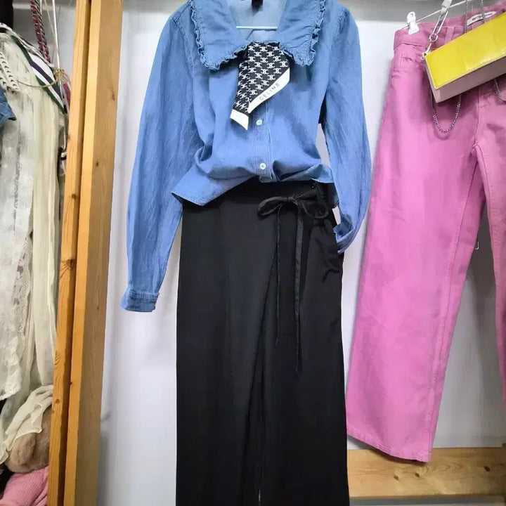 [BUNJANG] Marc Jacobs Frill Balloon Denim &amp; Bonny Sparks Wrap Slacks / 마크제이콥스 프릴벌룬데님. 언발 랩 스판 슬렉스
