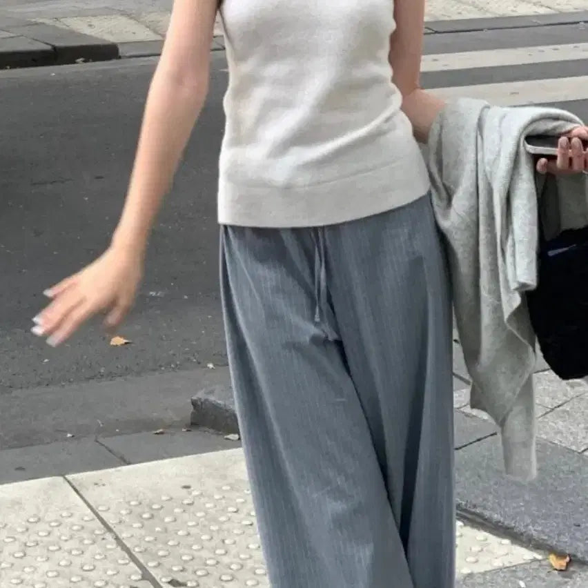 [BUNJANG] Wearweather Rohe Knit Set Pale Gray / 웨어웨더 로에 니트 세트 페일그레이 베스트 + 팬츠(숏기장)