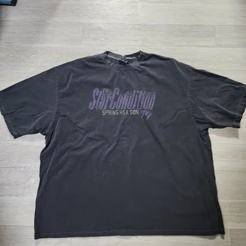 [BUNJANG] Unisex Gray Printed T-shirt / 누구나 남녀공용 프린팅 회색 티셔츠