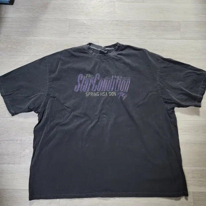 [BUNJANG] Unisex Gray Printed T-shirt / 누구나 남녀공용 프린팅 회색 티셔츠