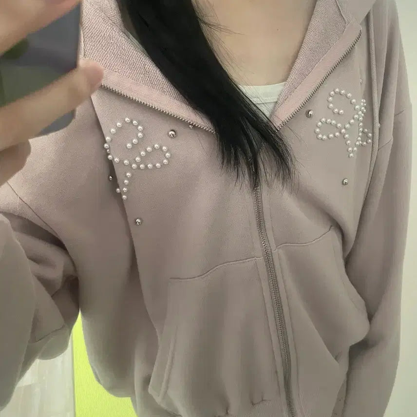 [BUNJANG] Moily Pink Hooded Zip-up / 모일리 구버전 핑크 후드집업 (마지막가격