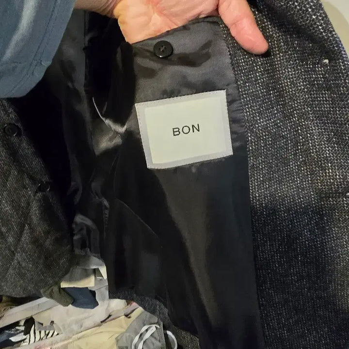 [BUNJANG] bon Quilted Jacket (Charcoal) - Size 105-110 / bon 퀼팅 자켓 105 110