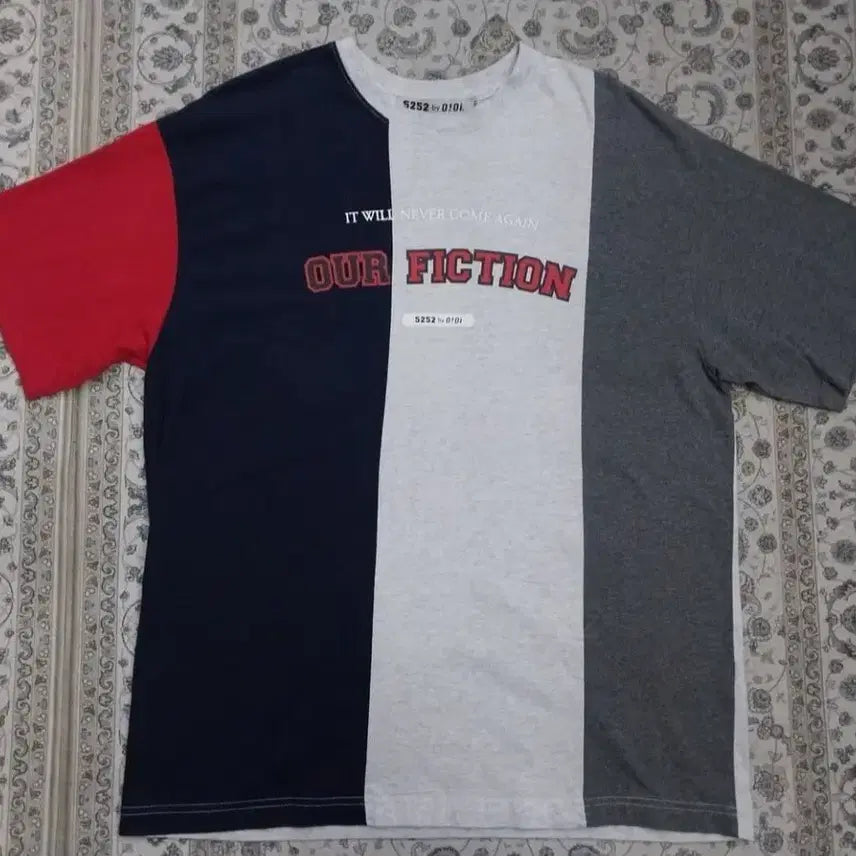 [BUNJANG] 5252 O!Oi Color Block Short Sleeve T-shirt / 5252 오아이오아이 컬러블록 반팔티 F (100-105)