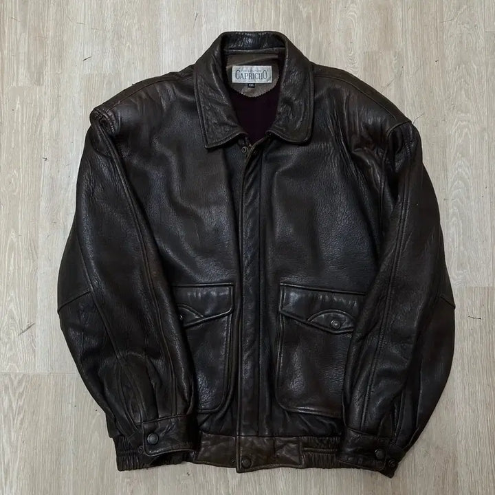 [BUNJANG] CAPRICHO Genuine Leather Bomber Jacket XXL / CAPRICHO 카프리초 남성 천연 양가죽 봄버 가죽자켓 XXL/110