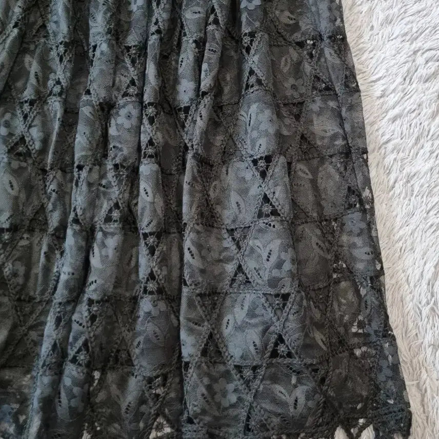 [BUNJANG] Pageyou Black Lace Long Skirt / 페이지유 블랙 레이스 롱 스커트