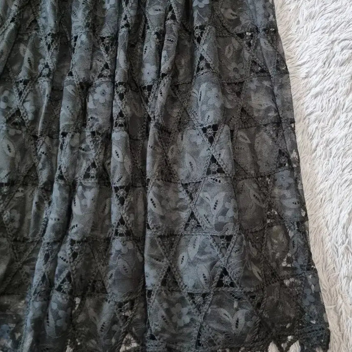 [BUNJANG] Pageyou Black Lace Long Skirt / 페이지유 블랙 레이스 롱 스커트