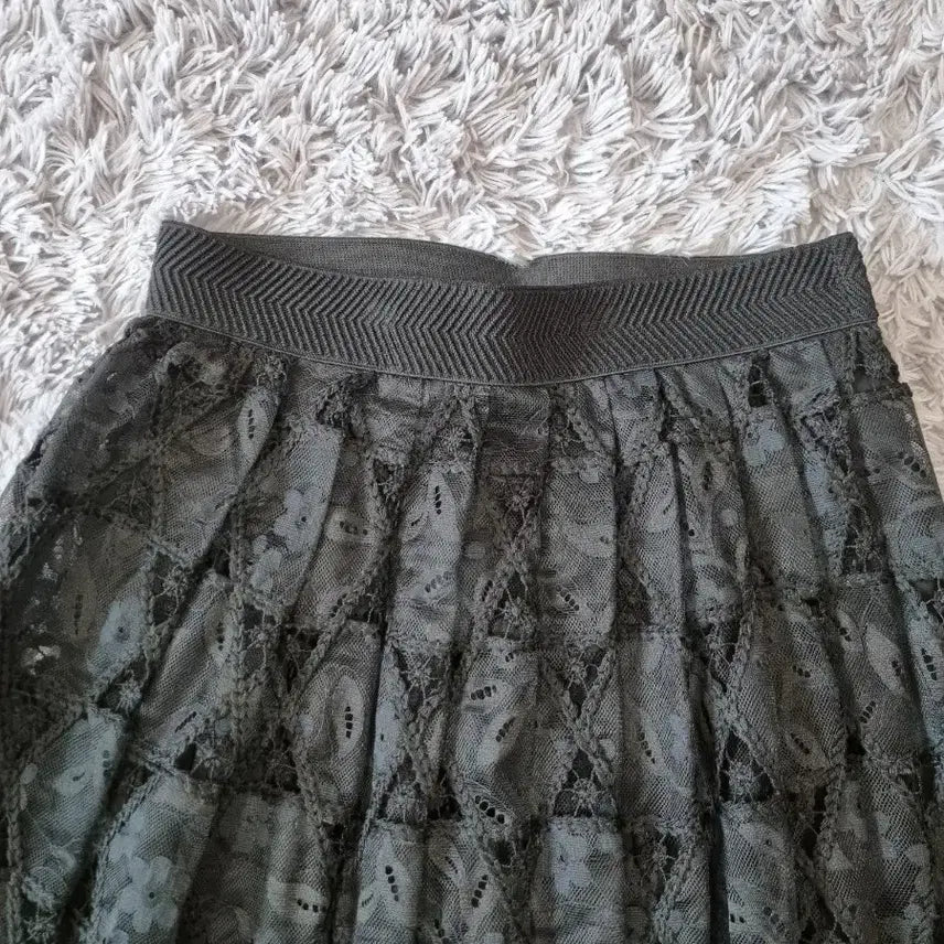 [BUNJANG] Pageyou Black Lace Long Skirt / 페이지유 블랙 레이스 롱 스커트