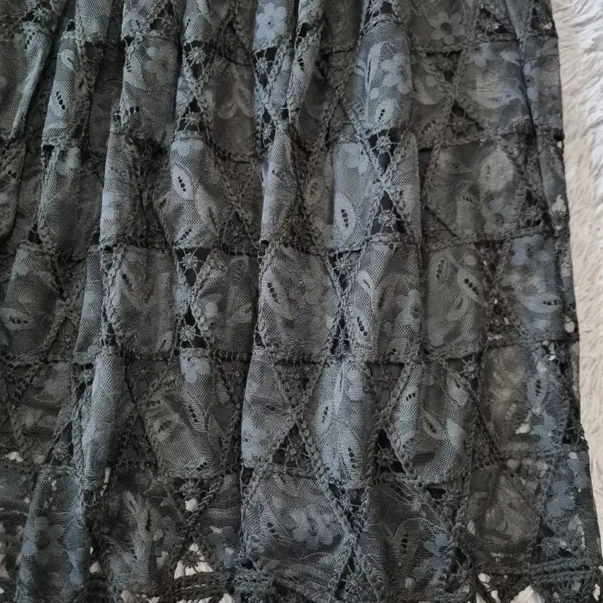 [BUNJANG] Pageyou Black Lace Long Skirt / 페이지유 블랙 레이스 롱 스커트