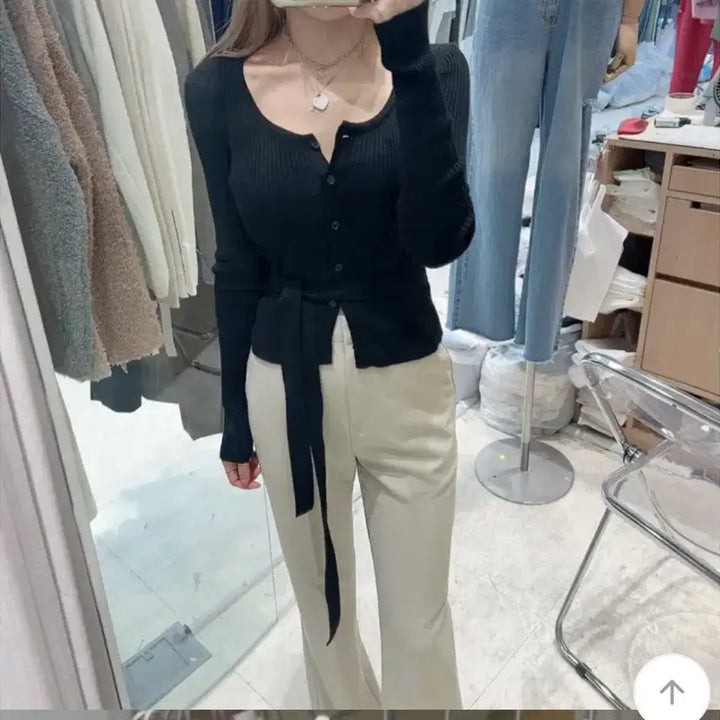 [BUNJANG] High-Quality Tie Knit Cardigan / 고퀄 타이 니트 가디건 머플러