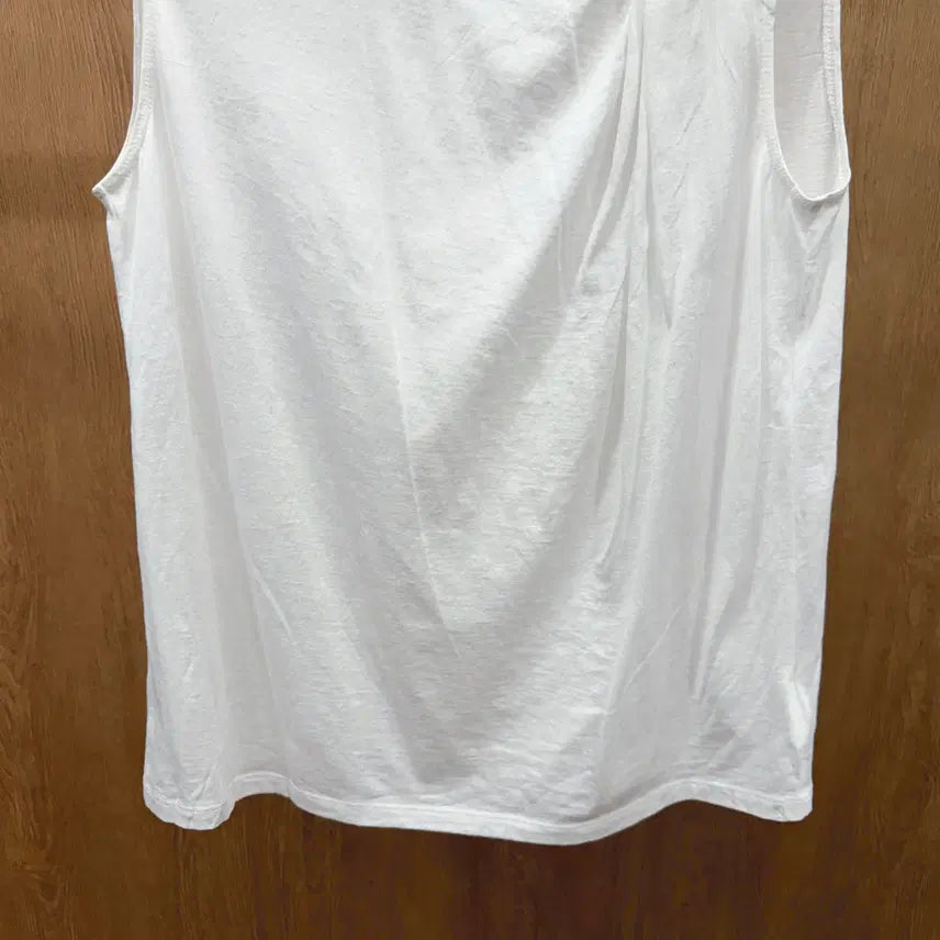 [BUNJANG] Theory Cotton Sleeveless Blouse with Side Twist Shirring Detail - White / 띠어리 코튼 슬리브리스 블라우스 사이드 트위스트 셔링 디테일 화이트