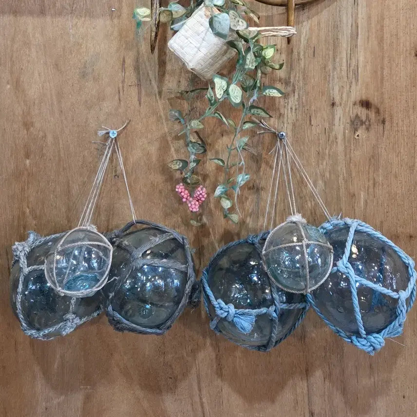 [BUNJANG] Vintage Blown Glass Sea Buoy Set / 옛날 불어서 만든 바닷가 소형 유리 부표 6점