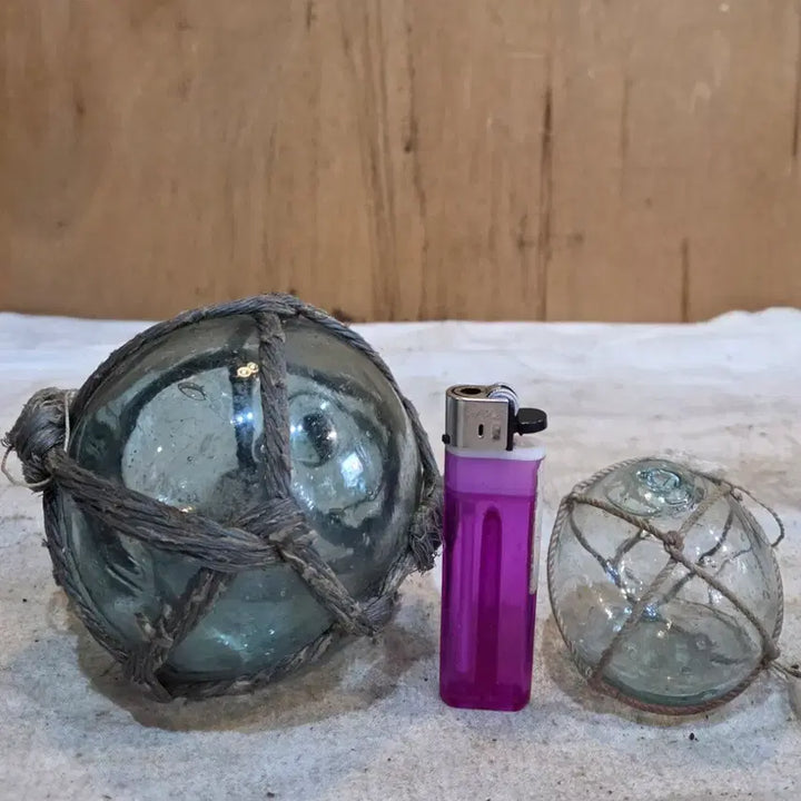 [BUNJANG] Vintage Blown Glass Sea Buoy Set / 옛날 불어서 만든 바닷가 소형 유리 부표 6점