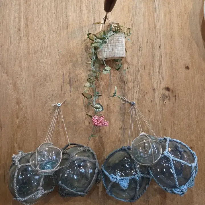 [BUNJANG] Vintage Blown Glass Sea Buoy Set / 옛날 불어서 만든 바닷가 소형 유리 부표 6점