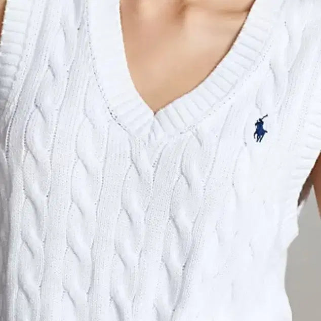 [SOLD OUT] 폴로 랄프로렌 케이블 니트 조끼 화이트
