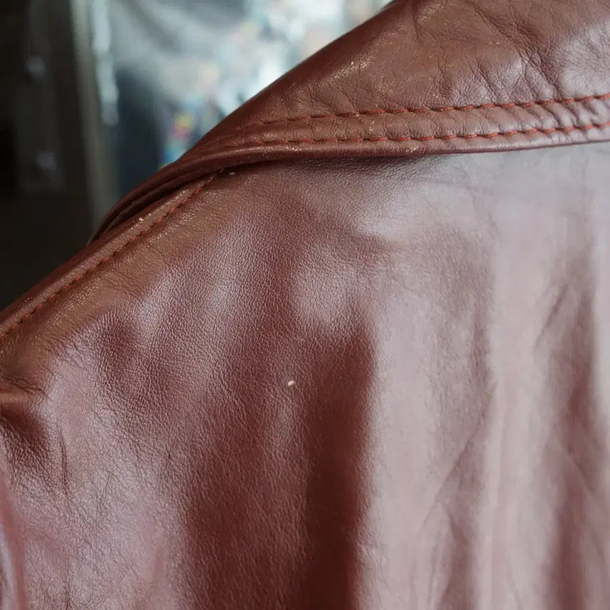 [BUNJANG] Vintage Real Leather Car Coat / 빈티지 리얼 레더 카코트 100 사이즈