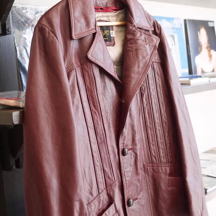 [BUNJANG] Vintage Real Leather Car Coat / 빈티지 리얼 레더 카코트 100 사이즈