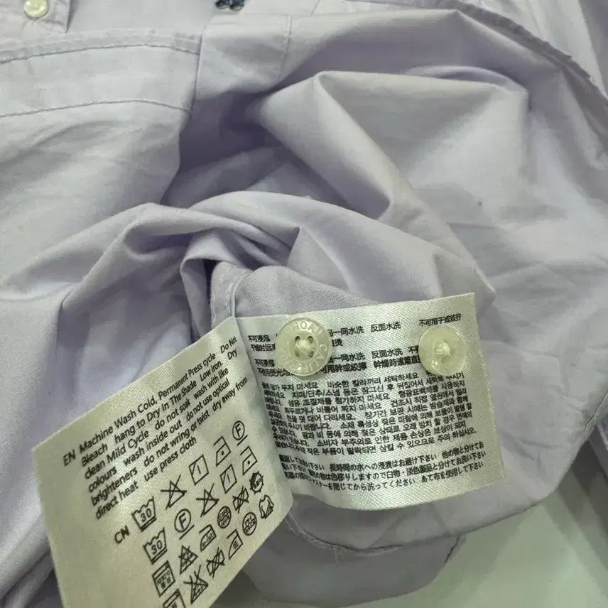 [BUNJANG] Who.A.U Bear Embroidered Light Purple Shirt / 후아유 베어 자수 라이트퍼플 셔츠 루즈핏 남성 M/데일리 캐주얼