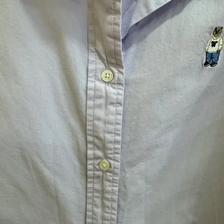 [BUNJANG] Who.A.U Bear Embroidered Light Purple Shirt / 후아유 베어 자수 라이트퍼플 셔츠 루즈핏 남성 M/데일리 캐주얼