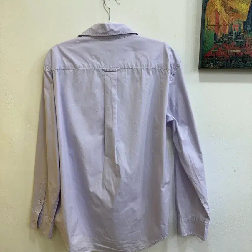 [BUNJANG] Who.A.U Bear Embroidered Light Purple Shirt / 후아유 베어 자수 라이트퍼플 셔츠 루즈핏 남성 M/데일리 캐주얼