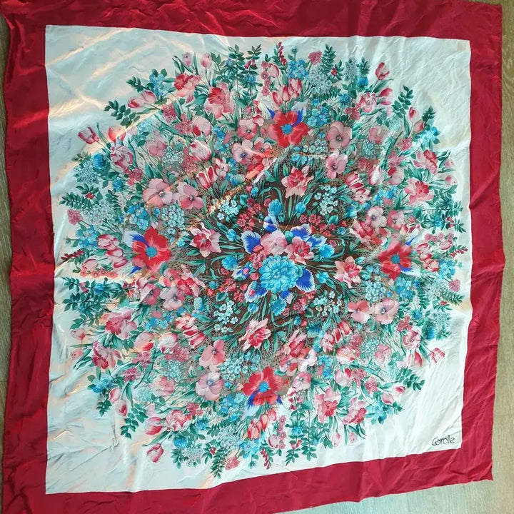 [BUNJANG] Corolle Silk Scarf / 잡화 특가세일~COROLLE (정품)꽃밭 실크 스카프 머플러 목도리