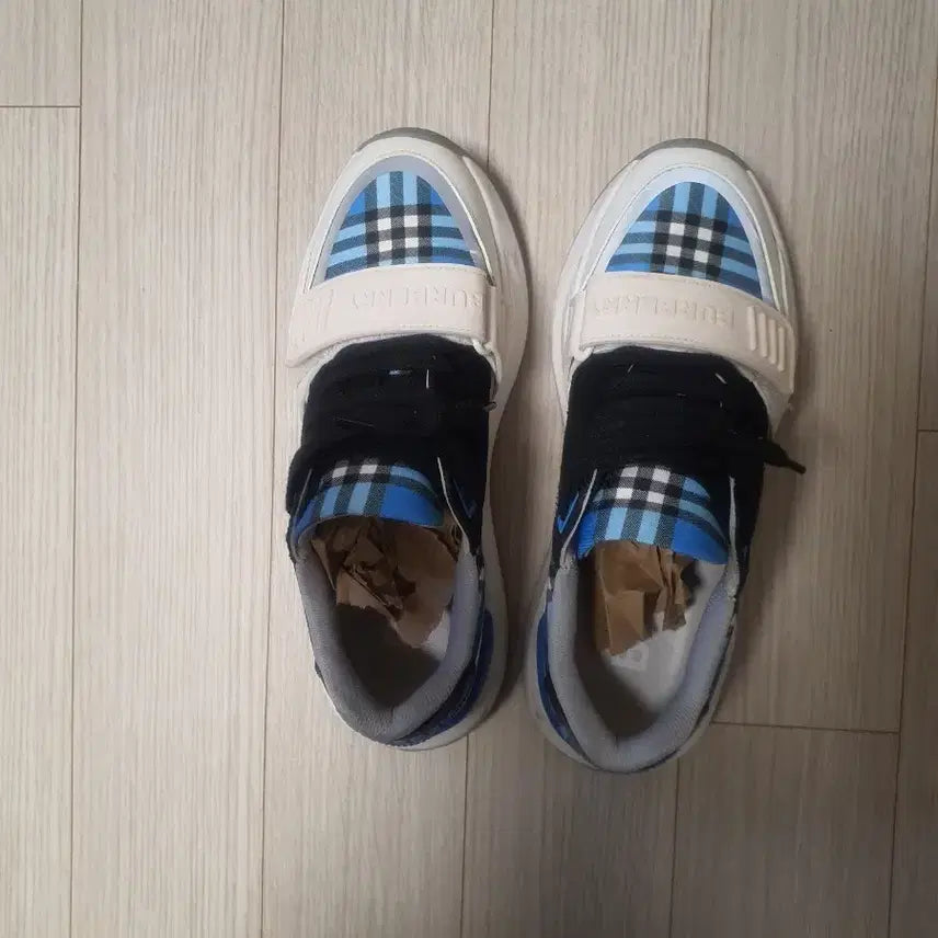 [BUNJANG] Burberry Blue Check Sneakers / 버버리 블루 체크 스니커즈 운동화