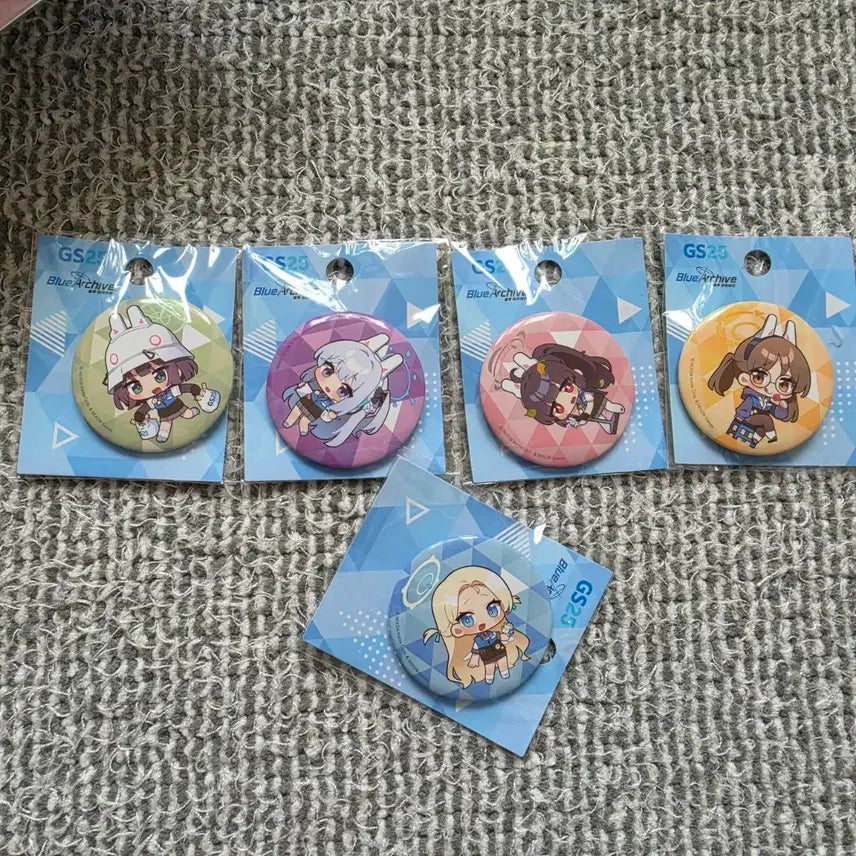[BUNJANG] Blue Archive GS25 Collaboration Rabbit Squad + Sora Can Badge Bundle Set / 블루아카이브 GS25 콜라보 캔뱃지 래빗소대+소라