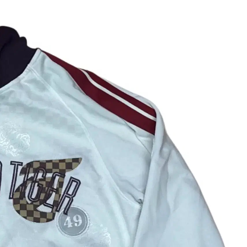 [BUNJANG] Onitsuka Tiger Big Logo White Track Top Jersey S / 오니츠카타이거 빅로고 화이트트랙탑져지 S