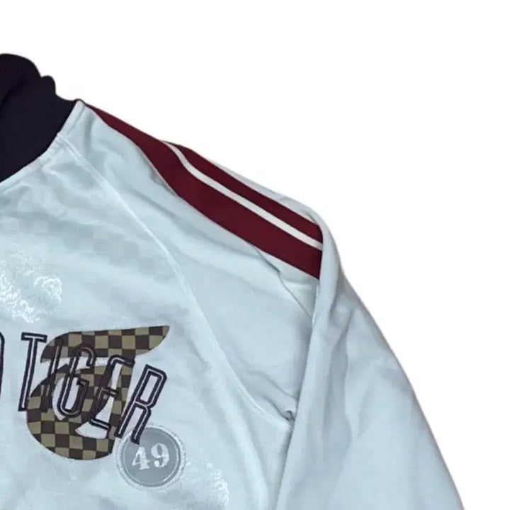 [BUNJANG] Onitsuka Tiger Big Logo White Track Top Jersey S / 오니츠카타이거 빅로고 화이트트랙탑져지 S