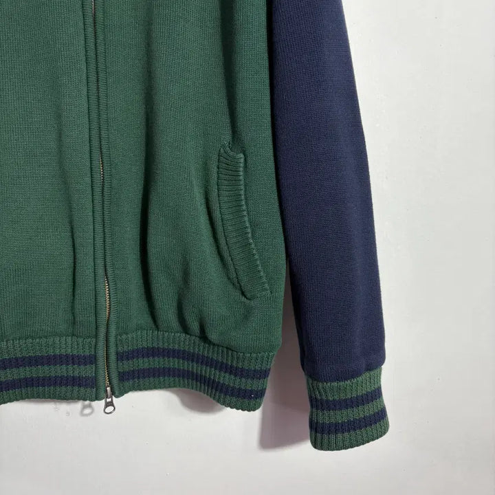 [BUNJANG] Lacoste Two-Tone Zip-Up Knit Jacket / 라코스테 그린 집업 니트 자켓 (무료배송)