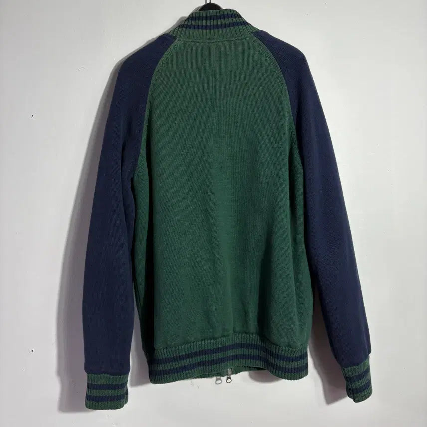 [BUNJANG] Lacoste Two-Tone Zip-Up Knit Jacket / 라코스테 그린 집업 니트 자켓 (무료배송)