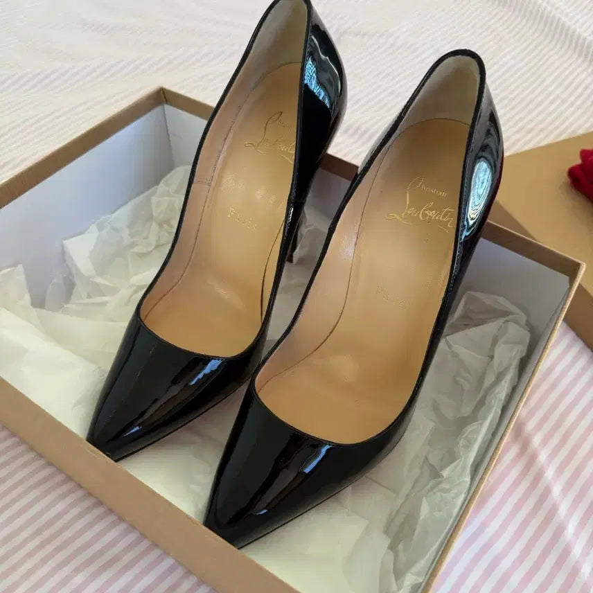 [BUNJANG] Christian Louboutin Kate Black Patent Pumps / 크리스찬 루부탱 소 케이트 블랙 페이턴트 펌프스 37.5/120mm