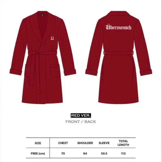 [BUNJANG] G-Dragon Übermensch Red Robe Gown / [지디]위버맨쉬 레드 로브 가운 FREE 새상품